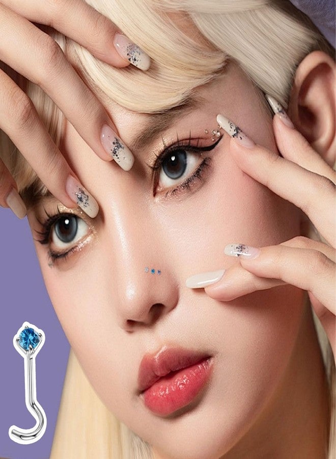 VDKIDKT Small Birthstone Nose Stud, 20G Nostril Solid 3mm Round CZ Nose Piercing Jewelry for Women Men Hypoallergenic Gold Nose Ring Stud with Tiny CZ Diamond (2.Feb-Amethyst) - Image 4
